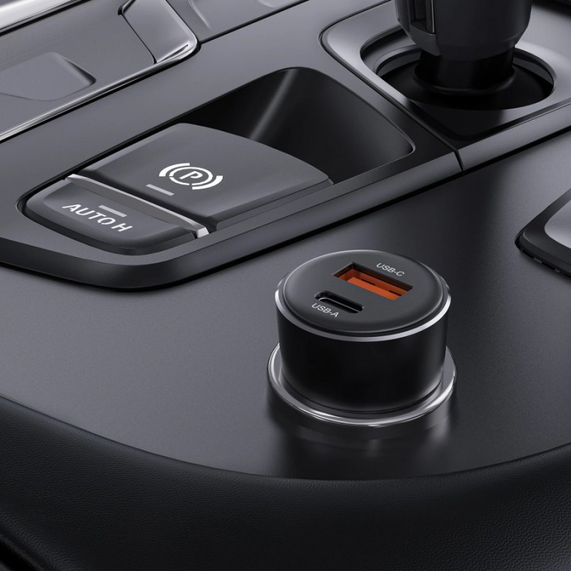 Acefast зарядно за кола Fast Charger Car PD3.0 60W - B12 - USB-C x 1, USB-A x 1, Black, ACEFAST-B12-BK