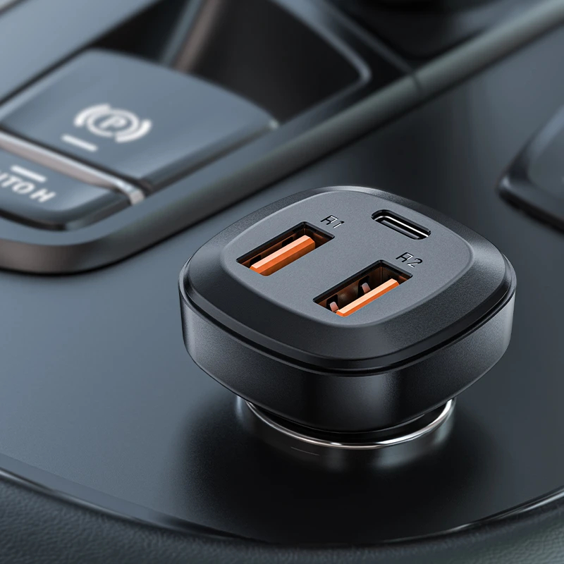 Acefast зарядно за кола Fast Charger Car PD3.0 66W - B2 - USB-C x 1, USB-A x 2, Black, ACEFAST-B2-BK