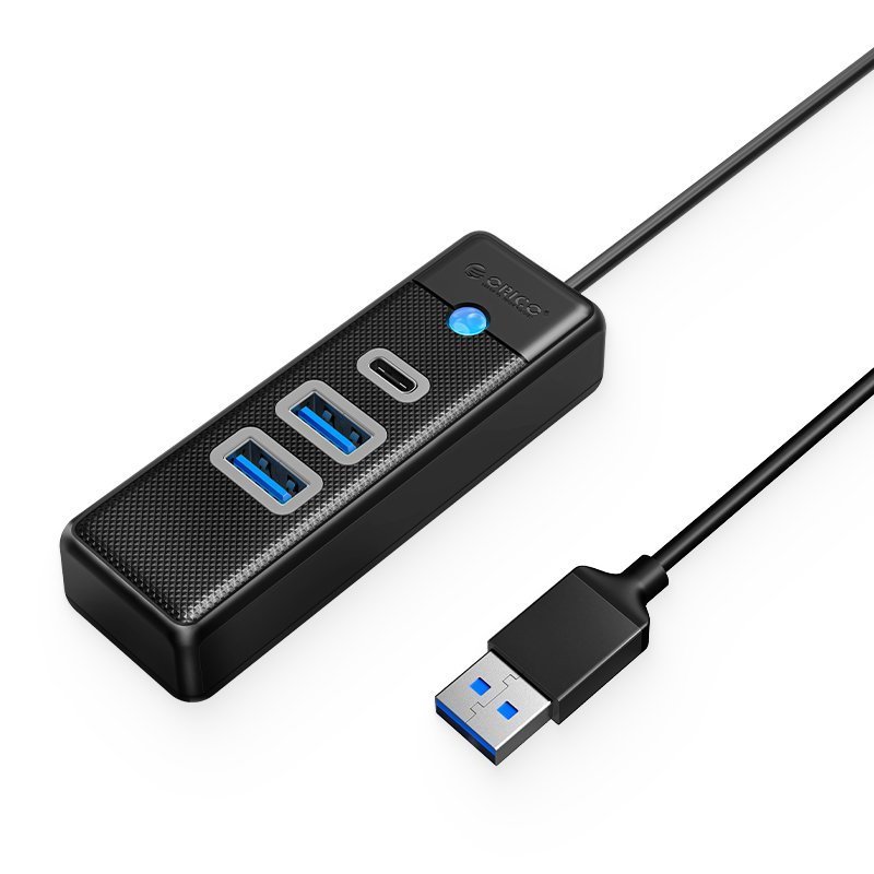 Orico хъб HUB USB3.0 3 port - 2 x USB3.0, 1 x Type C, Black - PWC2U-U3-015-BK, PWC2U-U3-015-BK-EP