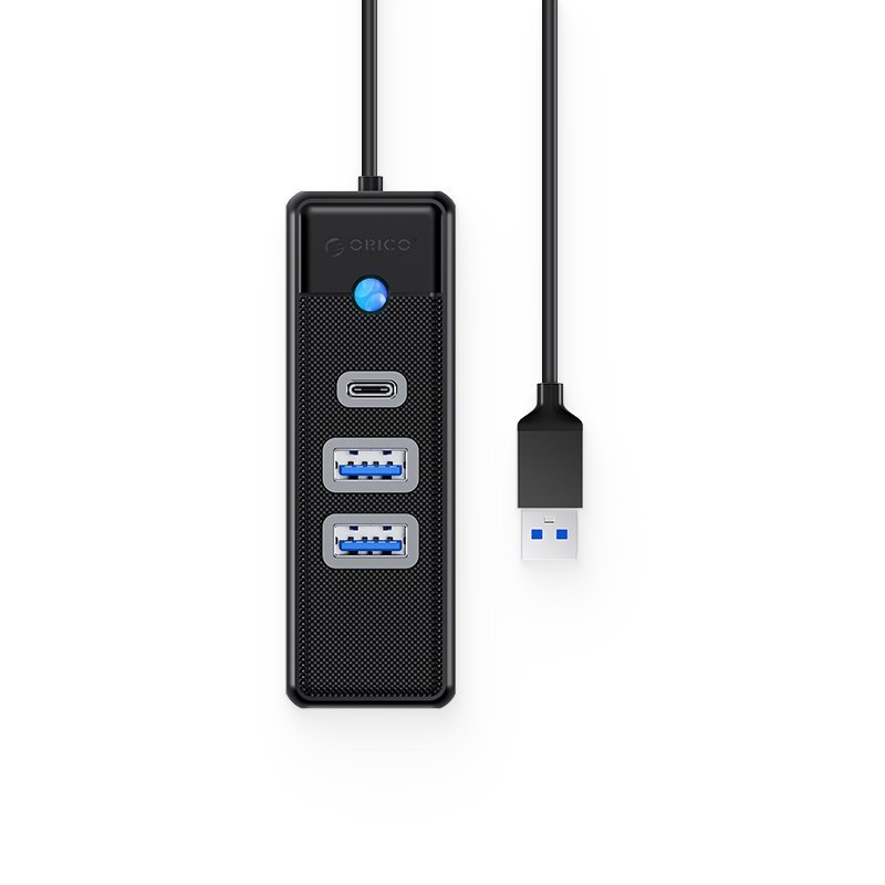 Orico хъб HUB USB3.0 3 port - 2 x USB3.0, 1 x Type C, Black - PWC2U-U3-015-BK, PWC2U-U3-015-BK-EP
