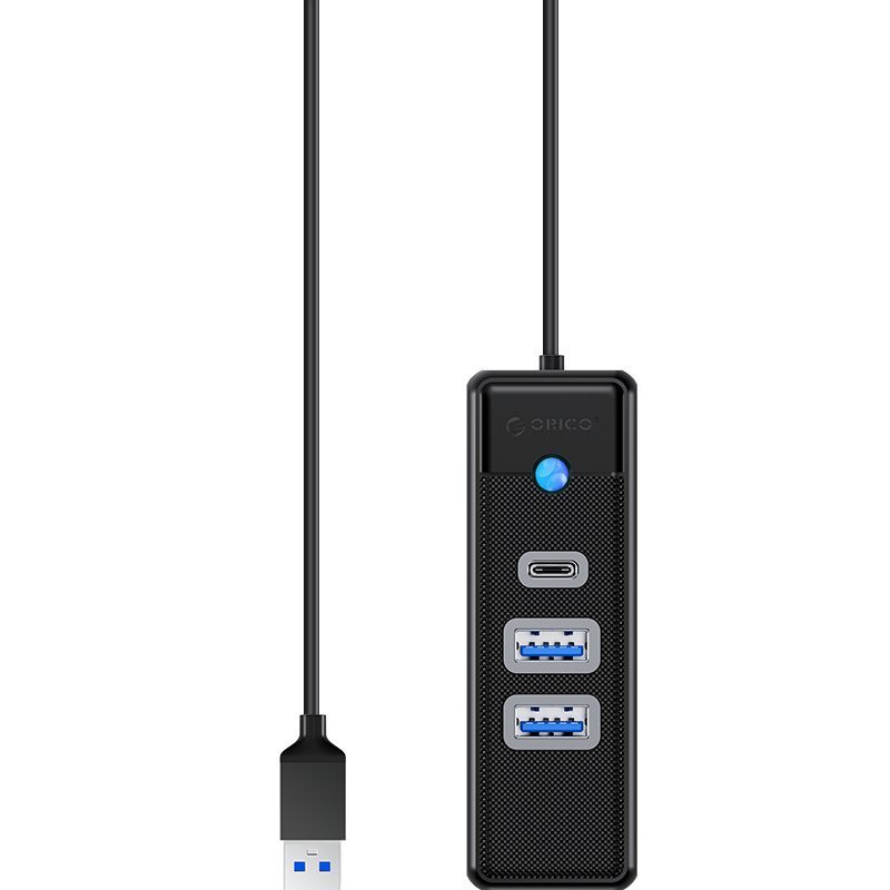 Orico хъб HUB USB3.0 3 port - 2 x USB3.0, 1 x Type C, Black - PWC2U-U3-015-BK, PWC2U-U3-015-BK-EP