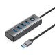 Orico хъб HUB USB3.0 4 port, Aluminium, Grey - PDD4U-U3-015-GY, PDD4U-U3-015-GY-EP
