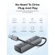 Orico хъб HUB USB3.0 4 port, Aluminium, Grey - PDD4U-U3-015-GY, PDD4U-U3-015-GY-EP