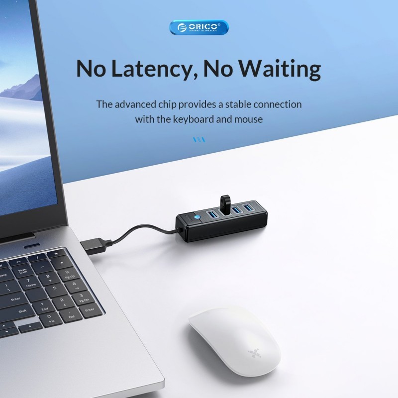 Orico хъб HUB USB3.0 4 port Black - PW4U-U3-015-BK, PW4U-U3-015-BK-EP