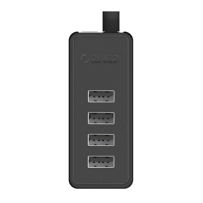 Orico хъб USB2.0 HUB 4 port - USB/Micro USB input, Black - W5P-U2-100-BK-EP, W5P-U2-100-BK-EP-HW