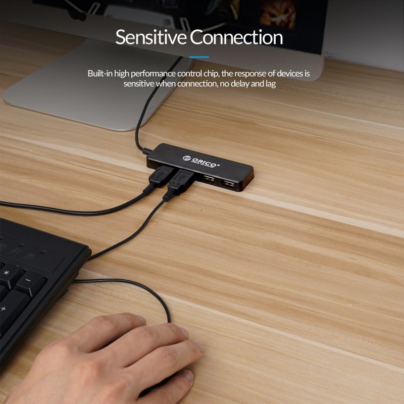 Orico хъб USB2.0 HUB 4 port White - FL01-WH, FL01-WH