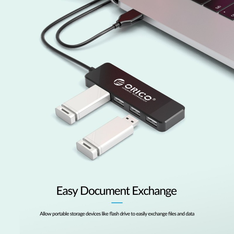 Orico хъб USB2.0 HUB 4 port White - FL01-WH, FL01-WH