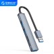 Orico хъб USB3.0/2.0 HUB 3 port + card reader, Aluminum - AH-A12F-GY, AH-A12F-GY-BP