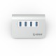 Orico хъб USB3.0 HUB 4 port Aluminium - M3H4-M3H4-V1-SV-BP