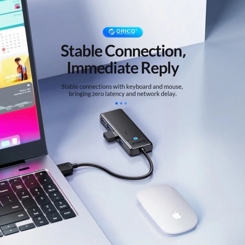 Orico хъб USB3.0 HUB 4 port Black - PAPW4A-U3-015-BK, PAPW4A-U3-015-BK-EP