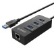 Orico хъб USB3.0 HUB 4 port + LAN - HR01-U3-HR01-U3-V1-BK-BP