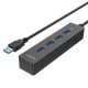 Orico хъб USB3.0 HUB 4 port black - W8PH4-U3-BK, W8PH4-U3-BK-BP