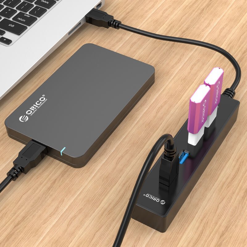 Orico хъб USB3.0 HUB 4 port black - W8PH4-U3-BK, W8PH4-U3-BK-BP