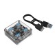 Orico хъб USB3.0 HUB 4 port transparent, 1m cable - MH4U-U3-03-CR, MH4U-U3-10-CR
