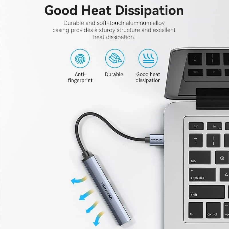Vention хъб USB3.0 HUB 4 port Aluminium - CKOHB