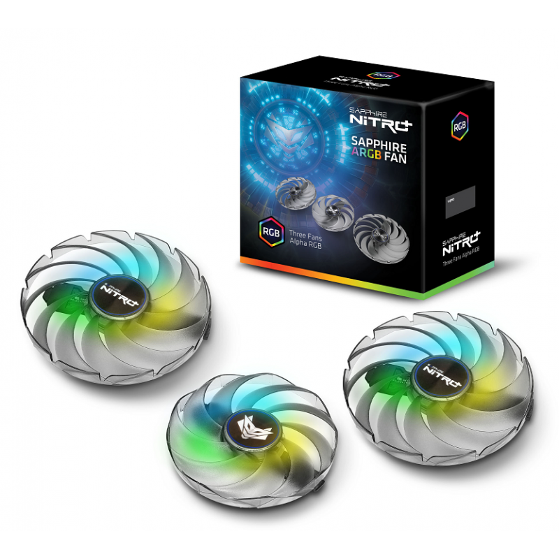 SAPPHIRE ARGB FAN FOR NITRO+, GEAR ARGB FAN (3 IN 1) FOR NITRO+ RX6900/6800/6700 / 4N004-06-20G