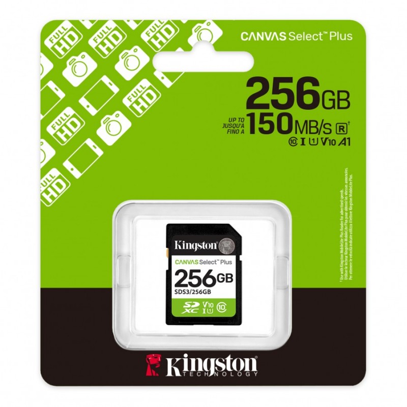 256G SD KINGST CANVAS SEL+ G3, SDS3/256GB / SDC3/256GB