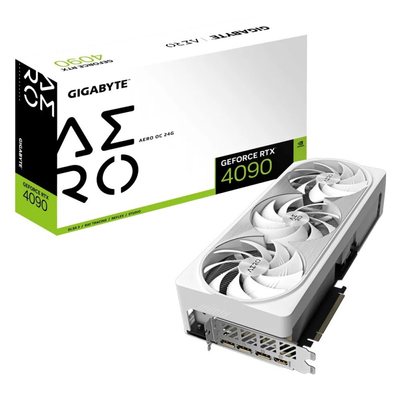 Видео Карта GIGABYTE GeForce RTX 4090 AERO OC 24GB GDDR6X 384-bit, N4090AERO OC-24GD / N4090AERO OC-24GD  1.0