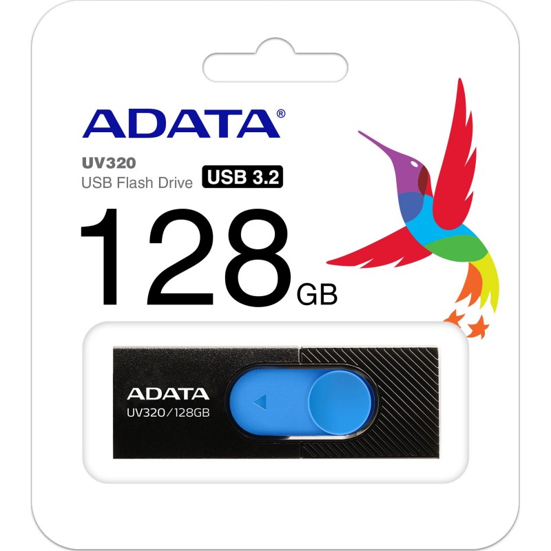 128GB USB UV320 ADATA BLACK, 4713218462848 / AUV320-128G-RBKBL