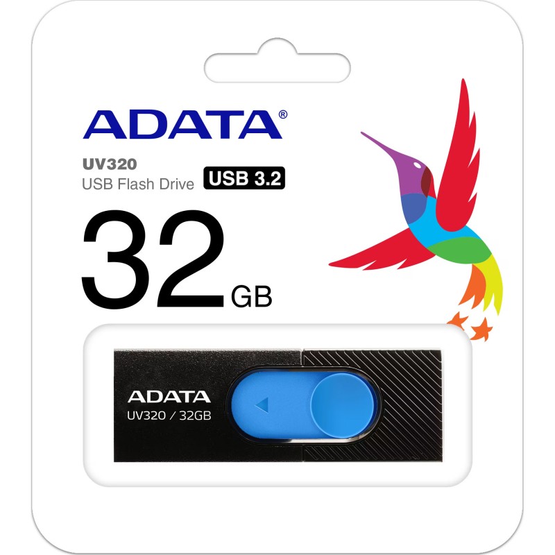 32GB USB UV320 ADATA BLACK, 4713218462800 / AUV320-32G-RBKBL