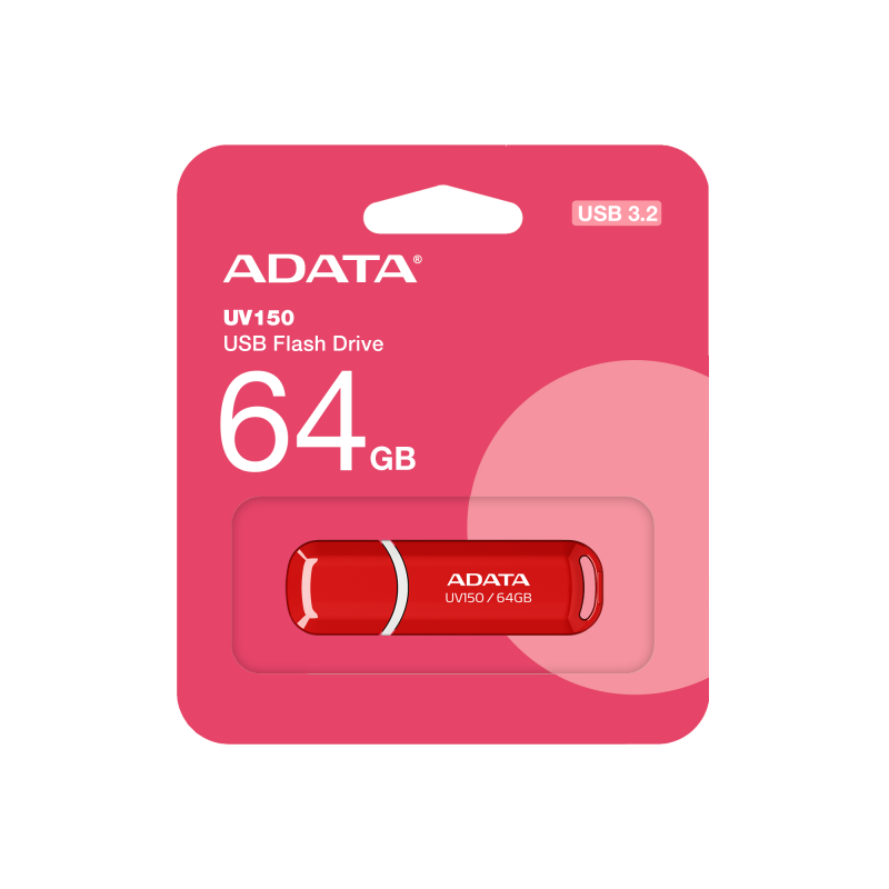 64GB USB3 UV150 ADATA RED, 4713435799307 / AUV150-64G-RRD