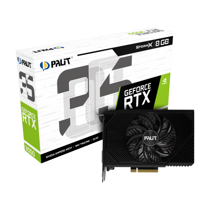 Видео Карта PALIT GeForce RTX 3050 StormX 8GB GDDR6 128-bit, RTX3050 STORMX 8GB GDDR6 / NE63050018P1-1070F