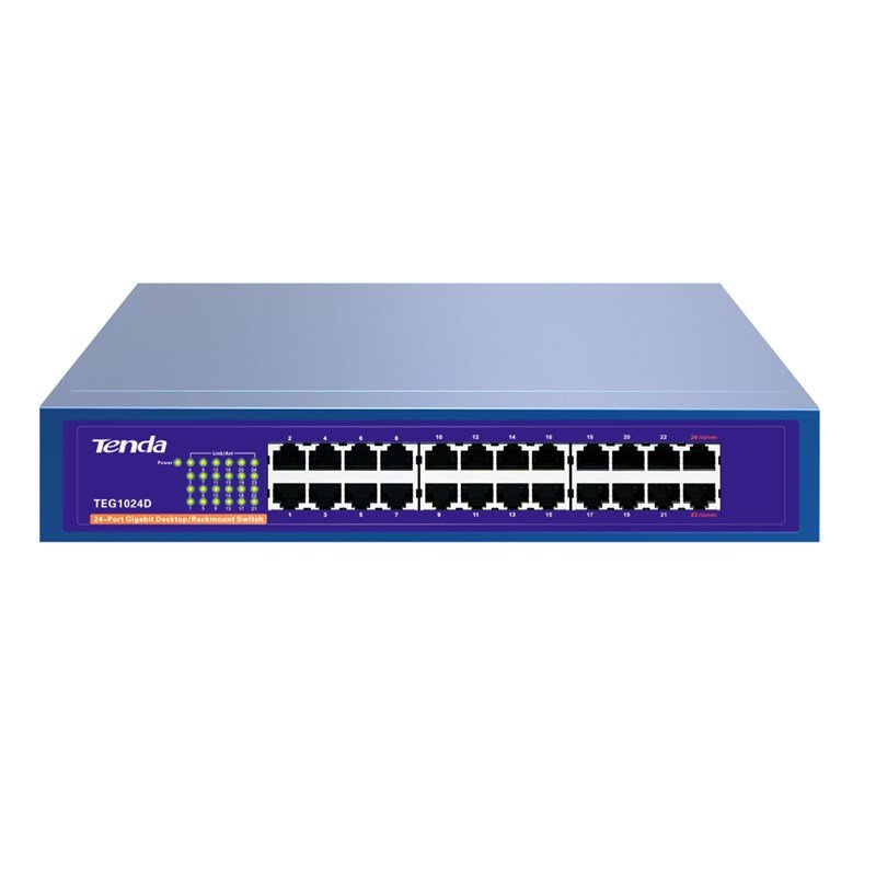 SWITCH TENDA TEG1024D 24P GBIT-24-port GB Switch 13-inch rack-mountable steel cas / TEG1024D