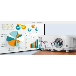 BenQ MS550, DLP, SVGA (800x600), 20 000:1, 3600 ANSI Lumens, Zoom 1.1x, Vertical Keystone, Speaker 2W, VGA, 2xHDMI, S-Video, RCA, VGA out,  Audio In/Out, RS232, USB mini B, 2.3 kg, White