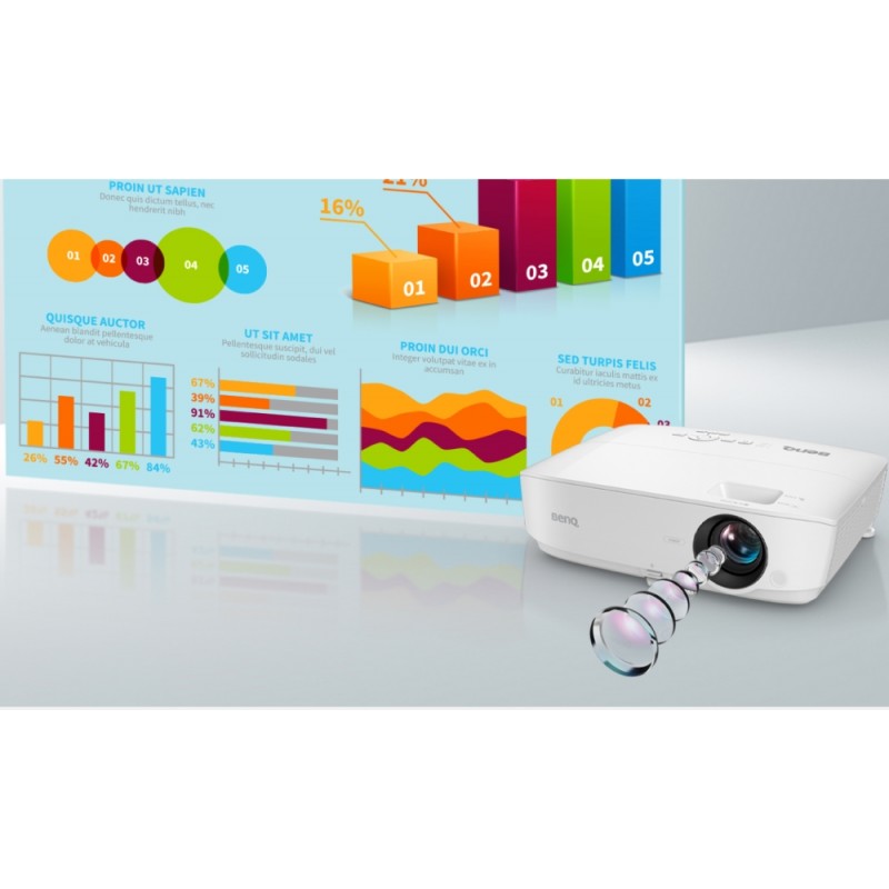 BenQ MX536, DLP, XGA (1024x768), 20 000:1, 4000 ANSI Lumens, Zoom 1.2x, Glass Lenses, Auto Vertical Keystone, Infographic Mode, Speaker