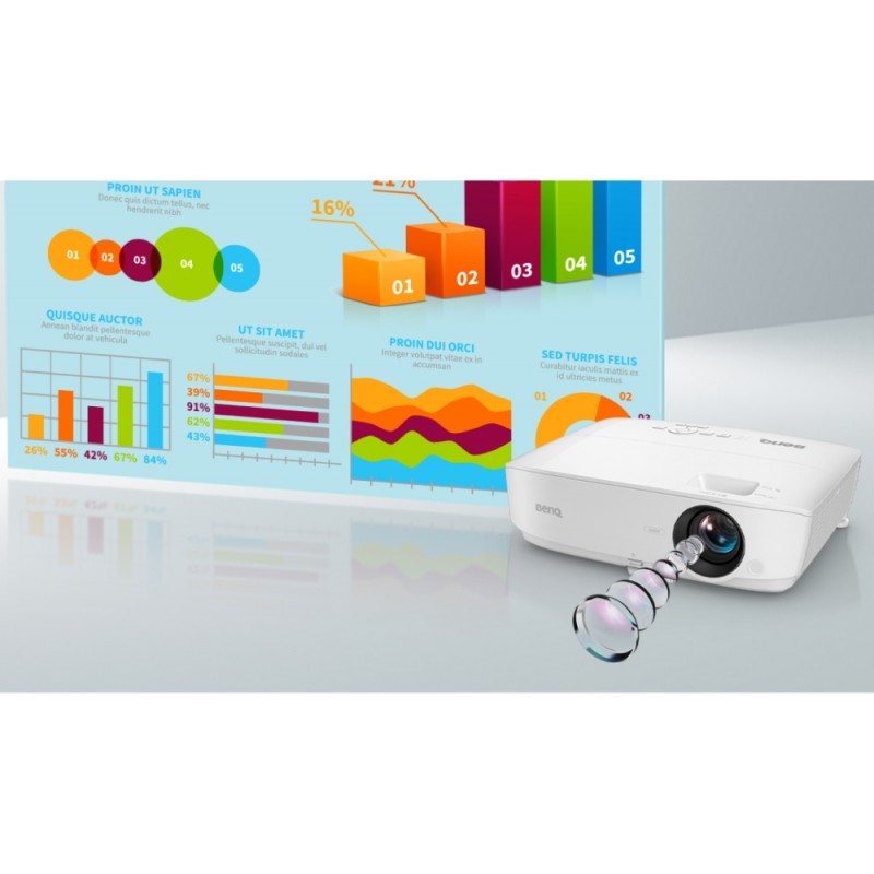 BenQ MW536, DLP, WXGA (1280x800), 20 000:1, 4000 ANSI Lumens, Zoom 1.2x, Glass Lenses, Auto Vertical Keystone, Infographic Mode, Speaker