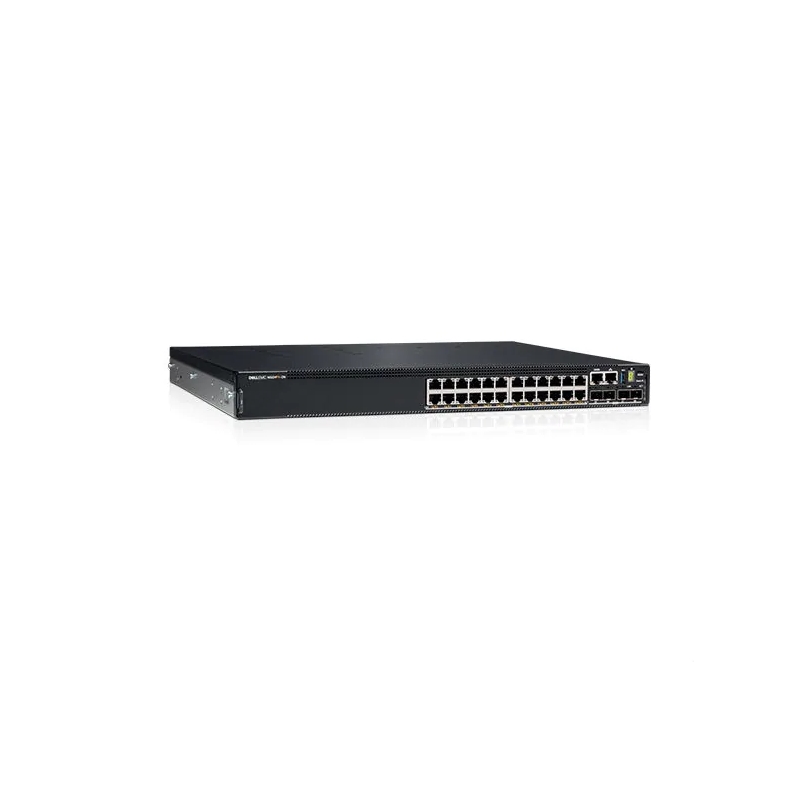 Dell EMC PowerSwitch N3224PX-ON, 24x10M/100M/1G/ 2.5G/5G/10G BASE-T RJ45 with 802.3bt Type-4 (90W) PoE, 4x 25G SFP28 ports, 2x 100G