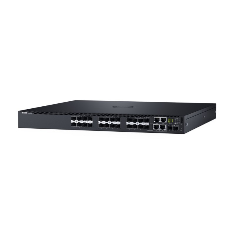 Dell Networking S3124, L3, 24x 1GbE, 2xCombo, 2x 10GbE SFP+ fixed ports, Stacking, IO to PSU airflow, 1x AC PSU, LLW, 210-AIMQ