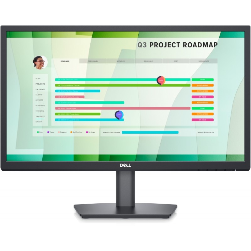 Dell E2223HN, 21.5 Wide LED Anti-Glare, VA Panel, 5ms, 3000:1, 250 cd/m2,  1920x1080 Full HD, ComfortView, VGA, HDMI, Tilt, Black