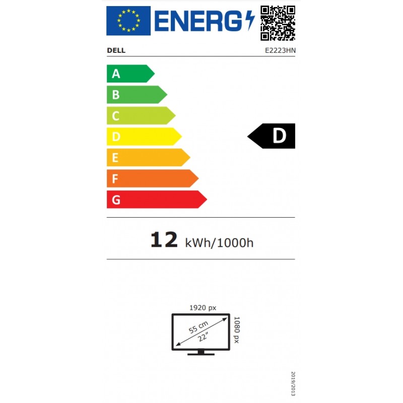 Dell E2223HN, 21.5 Wide LED Anti-Glare, VA Panel, 5ms, 3000:1, 250 cd/m2,  1920x1080 Full HD, ComfortView, VGA, HDMI, Tilt, Black