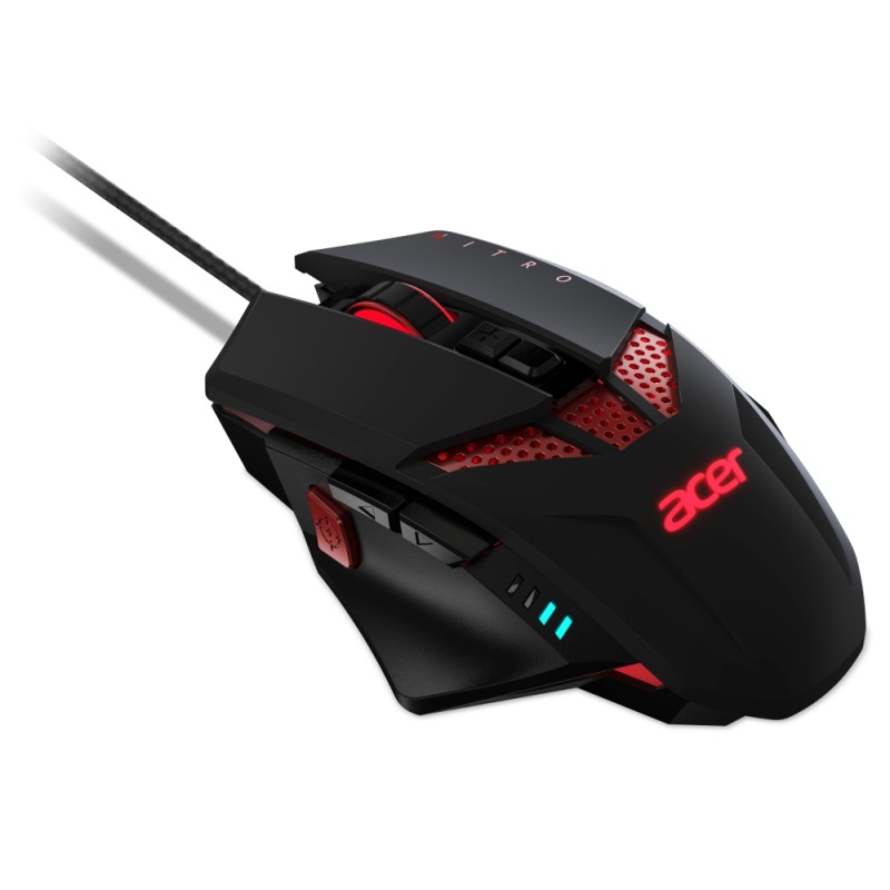 Acer Nitro Gaming Mouse Retail Pack, up to 4000 DPI, 6-level DPI Switch, 4 x 5g weights to customize, Burst Fire button, NP.MCE11.00G