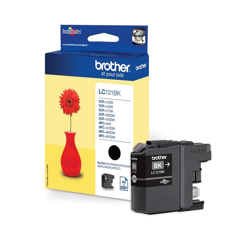 Brother LC-121 Black Ink Cartridge for MFC-J470DW/DCP-J552DW, LC121BK