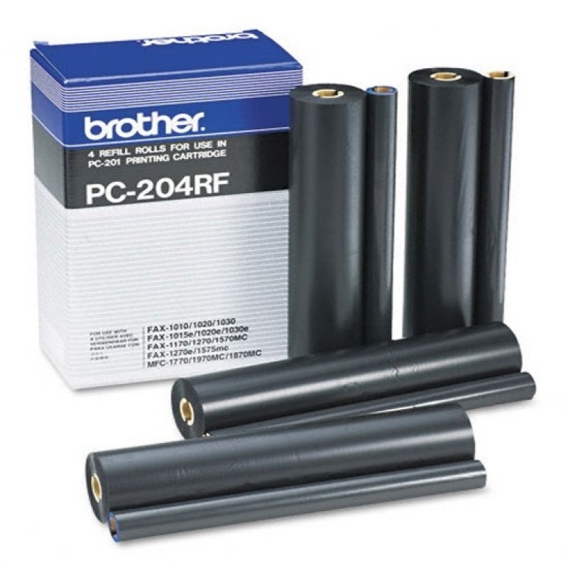 Brother PC-204RF 4 Refills for FAX-1010/20/30, FAX-1010Plus/1030Plus, FAX-1010e/1030e, MFC-1025 series, PC204RF