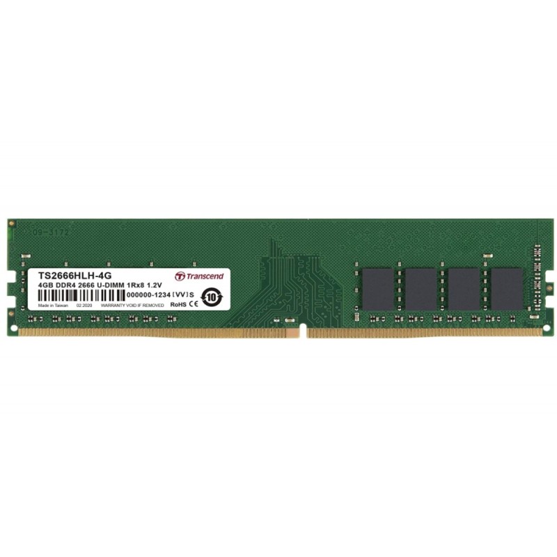 Transcend 4GB TS DDR4 2666Mhz U-DIMM 1Rx8 512Mx8 CL19 1.2V, TS2666HLH-4G