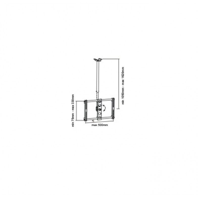 Sunne Ceiling TV Bracket, 26-47, Tilt 15°, VESA400x400, PL-C72