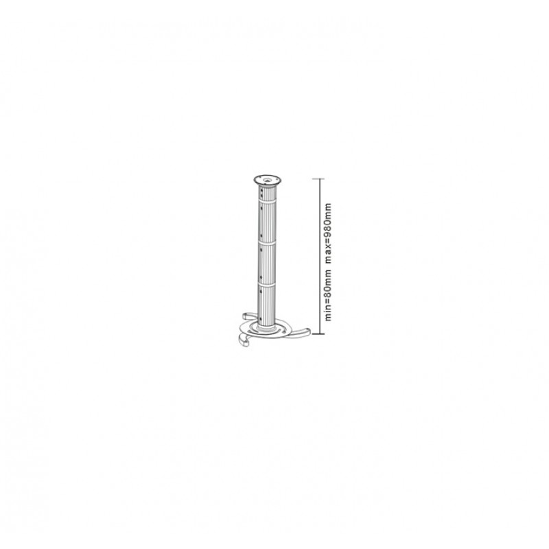 Sunne Universal Ceiling Projector Bracket, max.10 kg, 8-98 cm ext., PRO03