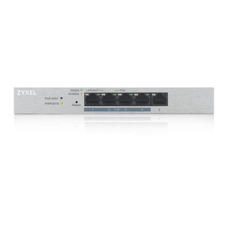 ZyXEL GS1200-5HPv2, 5 Port Gigabit PoE+ webmanaged Switch, 4x PoE, 60 Watt, GS1200-5HPV2-EU0101F