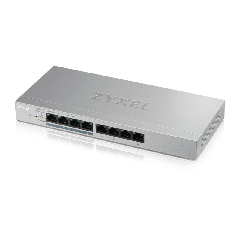 ZyXEL GS1200-8HPv2, 8 Port Gigabit PoE+ webmanaged Switch, 4x PoE, 60 Watt, GS1200-8HPV2-EU0101F