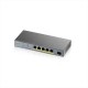 ZyXEL GS1350-6HP, 6 Port managed CCTV PoE switch, long range, 60W, 802.3BT, GS1350-6HP-EU0101F
