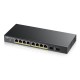 ZyXEL GS1900-10HP v2, 8-port GbE L2 PoE Smart Switch + 2 SFP slots, 802.3at, desktop, fanless, 70 Watt, GS1900-10HP-EU0102F
