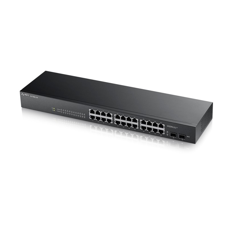 ZyXEL GS1900-24, 24-port GbE L2 Smart Switch, rackmount, fanless, GS1900-24-EU0101F