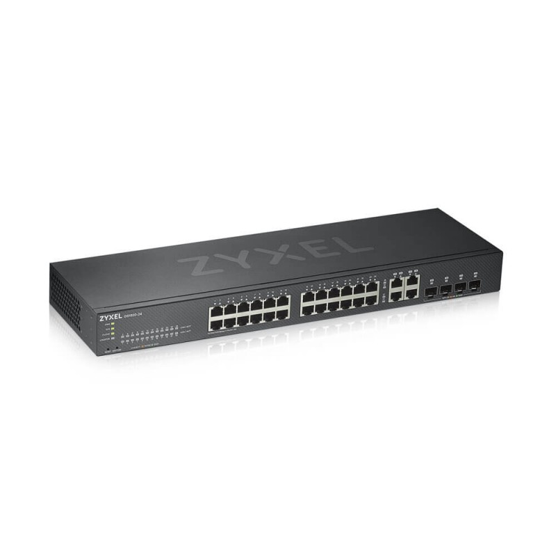 ZyXEL GS1920-24v2, 28 Port Smart Managed Switch 24x Gigabit Copper and 4x Gigabit dual pers., hybird mode, standalone or NebulaFlex