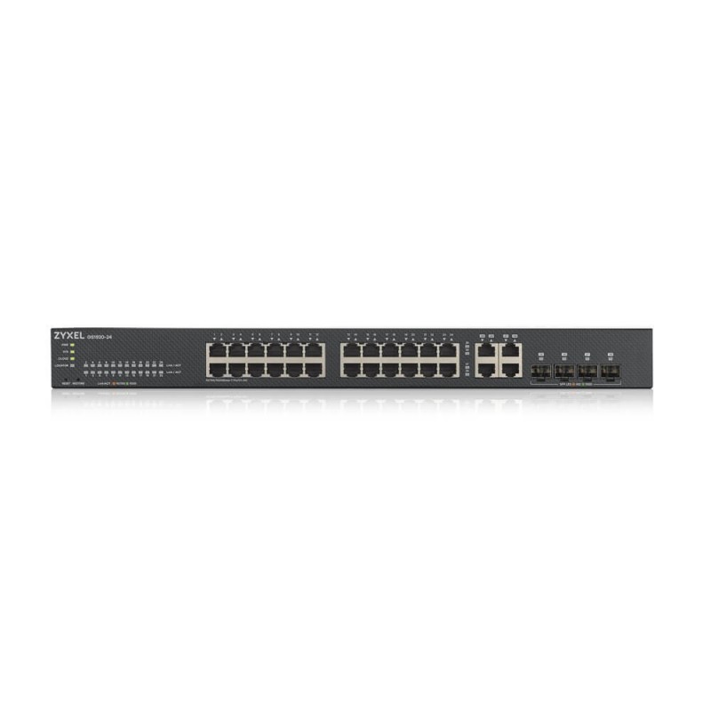 ZyXEL GS1920-24v2, 28 Port Smart Managed Switch 24x Gigabit Copper and 4x Gigabit dual pers., hybird mode, standalone or NebulaFlex