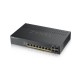ZyXEL GS1920-8HPv2, 10 Port Smart Managed Switch 8x Gigabit Copper and 2x Gigabit dual pers., hybrid mode, standalone or NebulaFlex