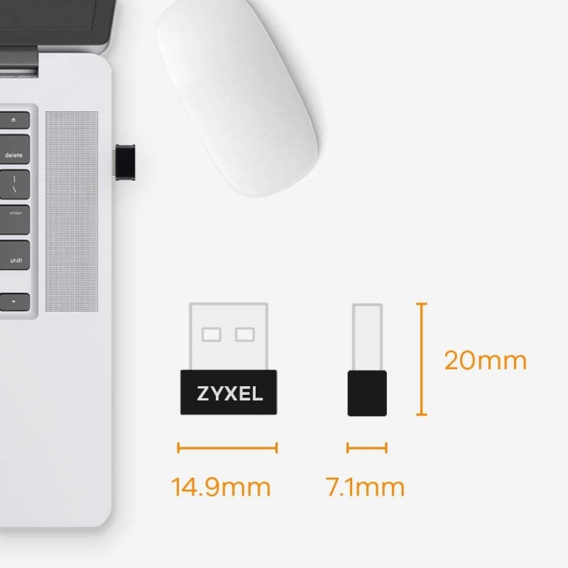 ZyXEL NWD6602, EU, Dual-Band Wireless AC1200 Nano USB Adapter, NWD6602-EU0101F