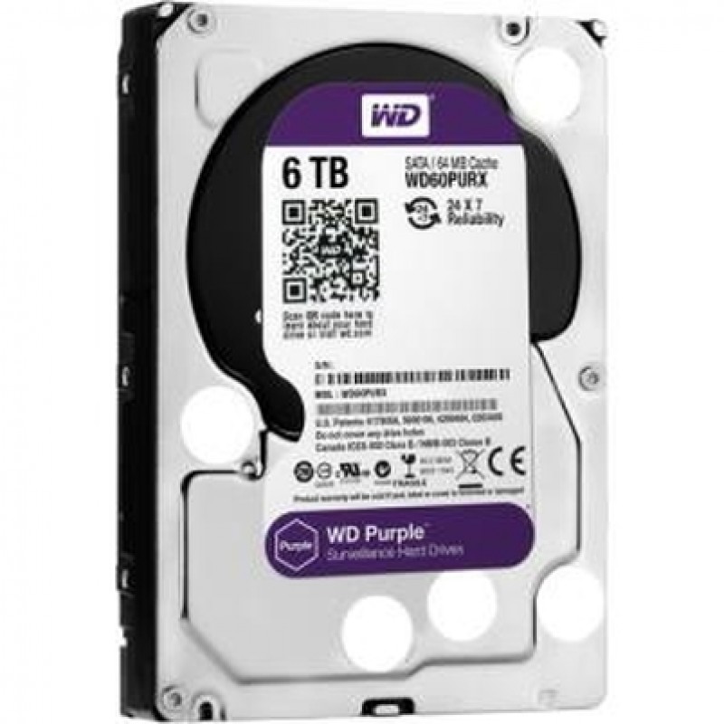 Western Digital Purple 6TB, 5400rpm SATA3 64MB cache 3,5, WD60PURZ